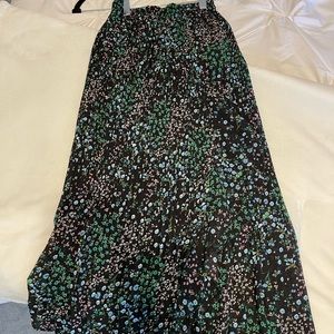 Black skirt with multicolored flower print